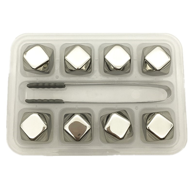 Edelstahl-Eiswürfel – Rhombus (8 Stück)