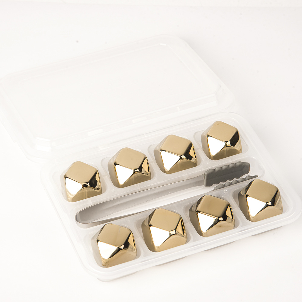 Edelstahl-Eiswürfel – Rhombus (8 Stück)