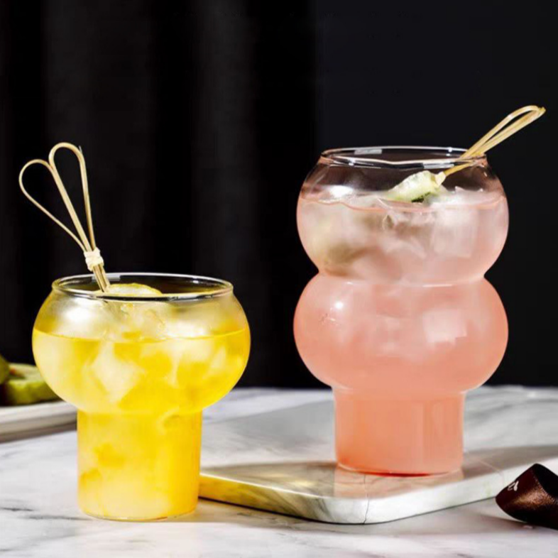 Doppelkugel-Glas mit Sockel (2er-Set)