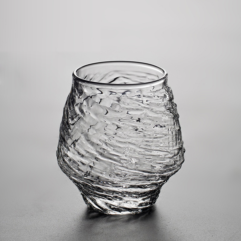 Japanese-Style Whisky Glass – Tree Bark Relief (Set of 2)