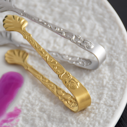 Ice Tongs with Floral Motifs