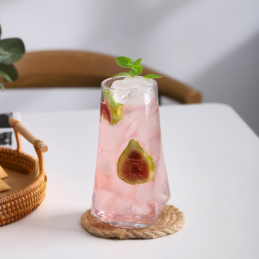 Highball Glass in Elongated Diamond Shape (Set of 2)
