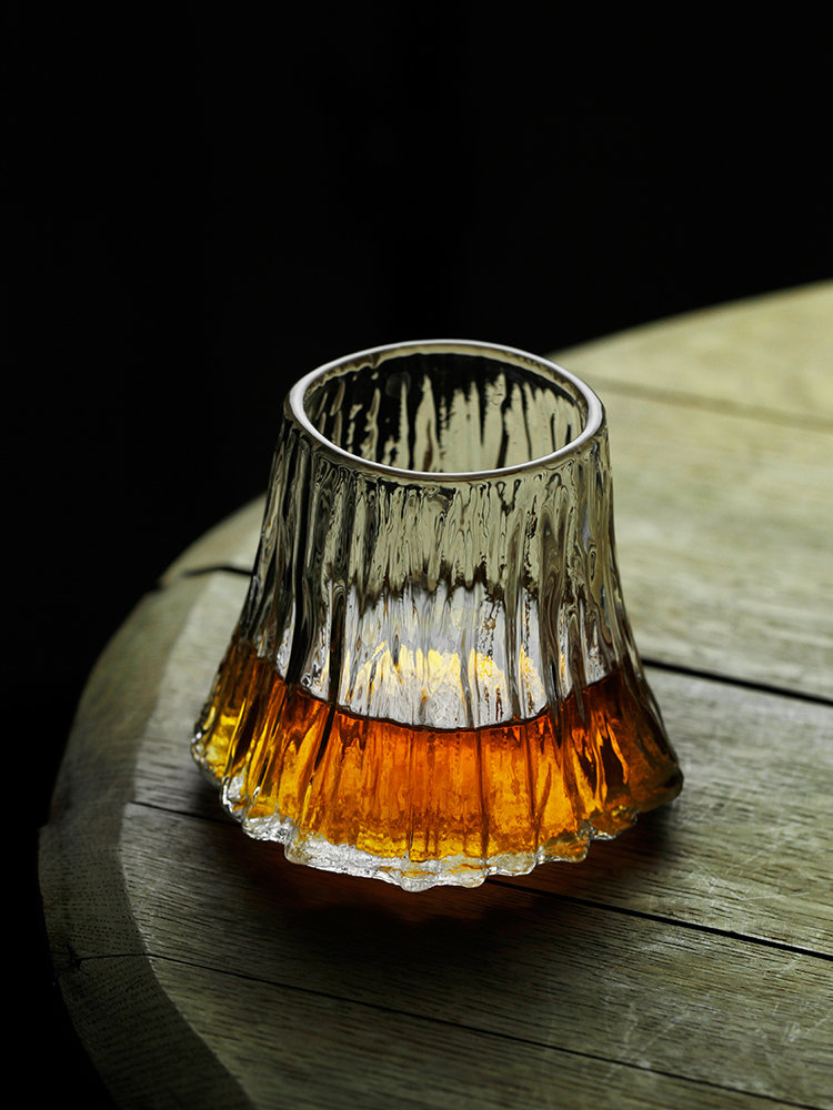 Whisky-Glas im japanischen Stil – Baumstamm (mit Holzbox, 2er-Set)