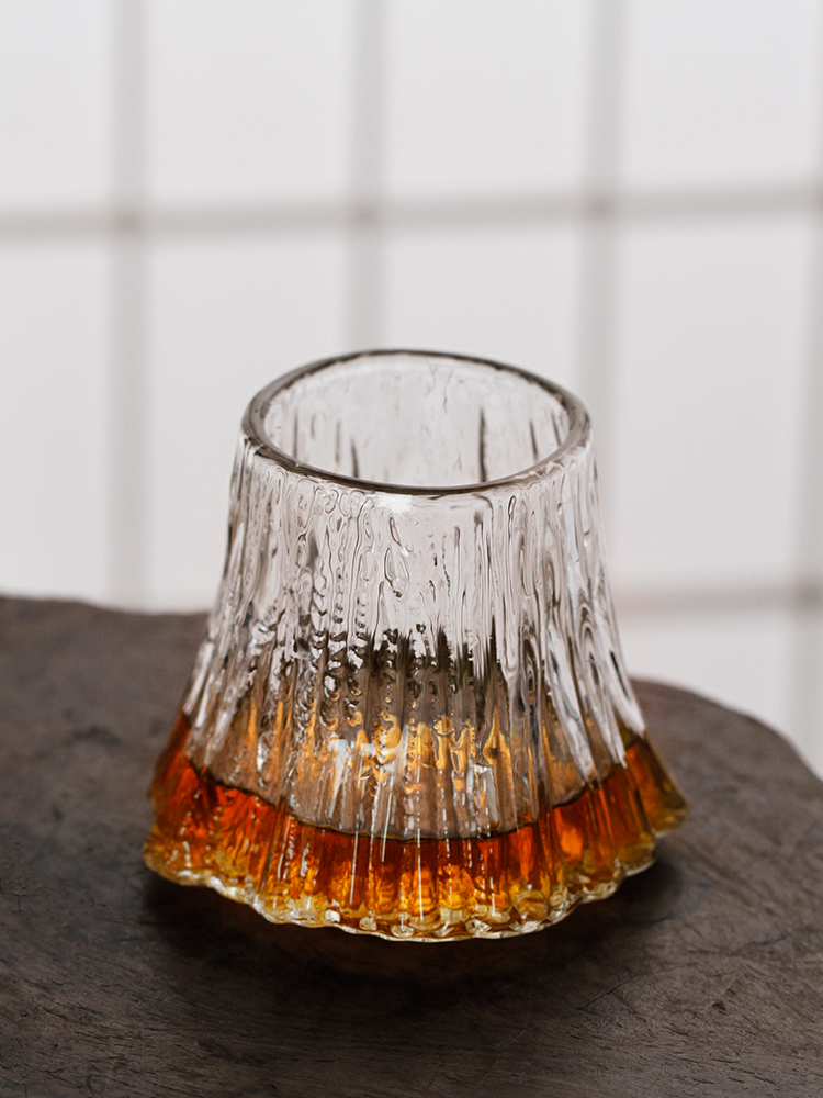 Whisky-Glas im japanischen Stil – Baumstamm (mit Holzbox, 2er-Set)