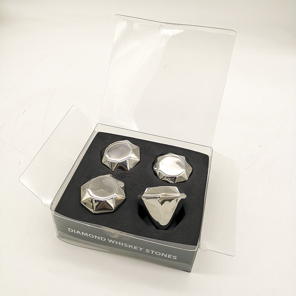 Edelstahl-Eiswürfel – Diamant (8 Stück)