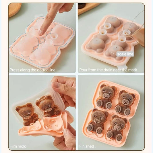 Silicone Ice Tray – Teddy Bears (4 pieces)