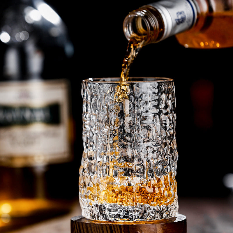 Highball-Glas im japanischen Stil – Baumrinden-Relief (2er-Set)