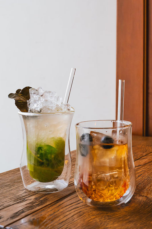 Short Glass Drinking Straws (15 cm)