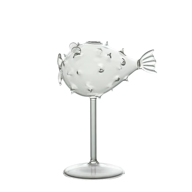 Pufferfisch-Stielglas (2er-Set)