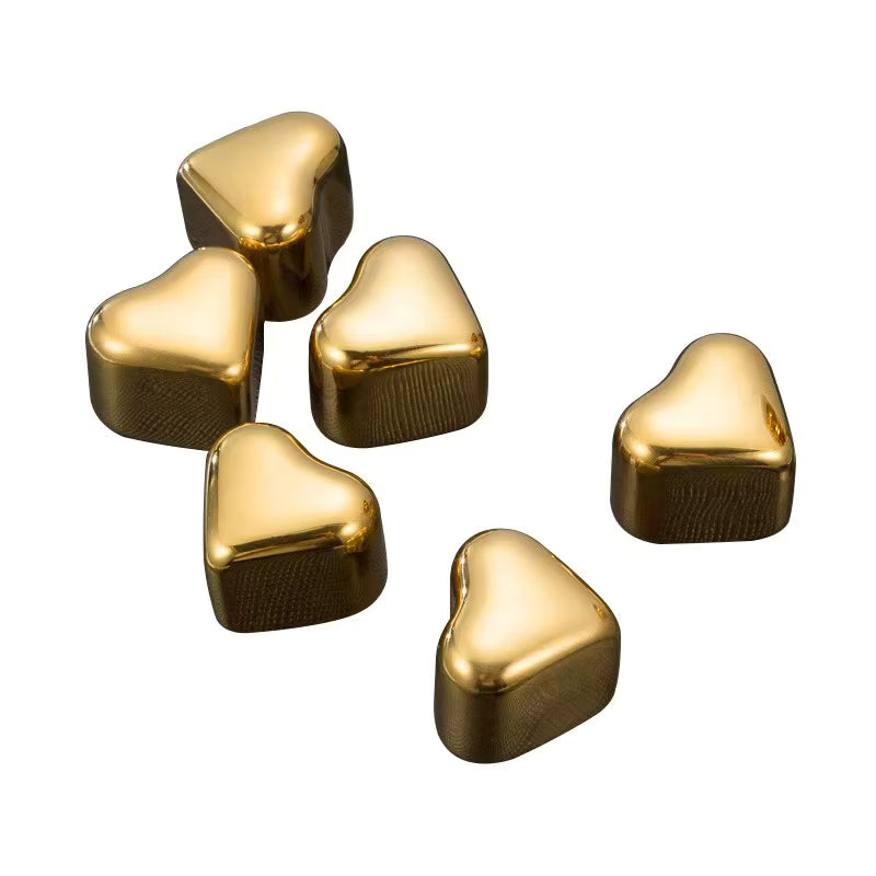 Edelstahl-Eiswürfel – Herz (8 Stück)