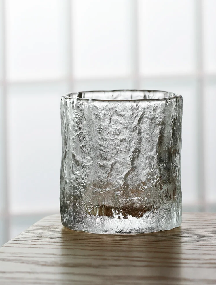 Whisky-Glas im japanischen Stil – Naturgestein (mit Holzbox, 2er-Set)