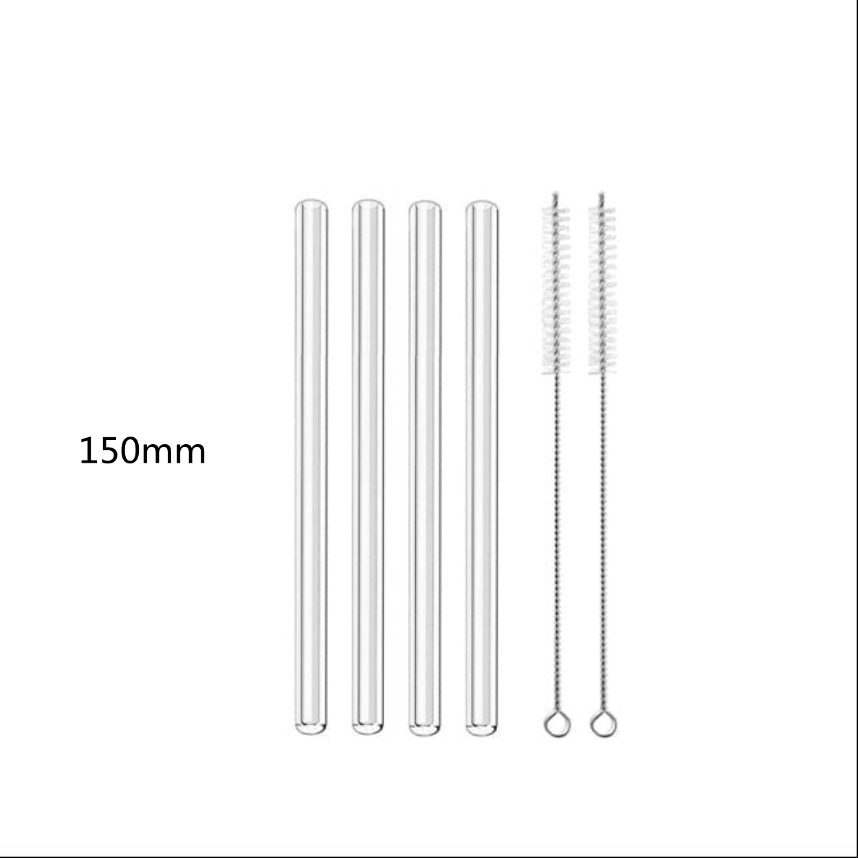 Short Glass Drinking Straws (15 cm)