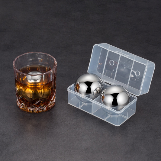 Edelstahl-Eiskugeln – Gross (2 Stück)