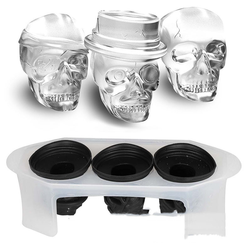 Silicone Ice Tray – 3 Ice Skulls