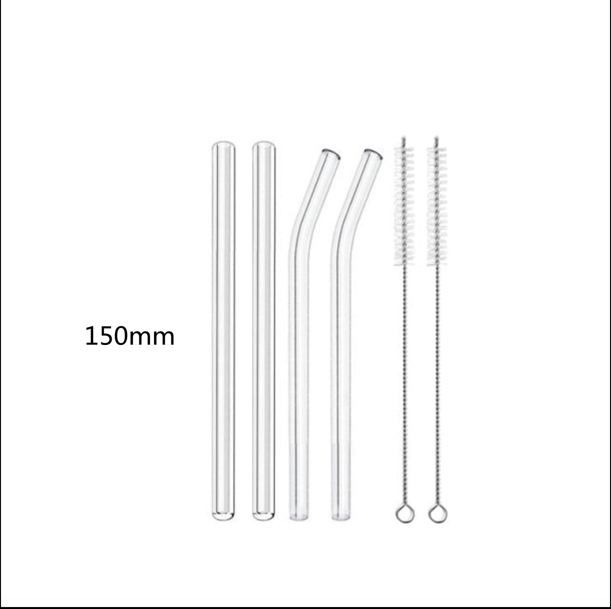Short Glass Drinking Straws (15 cm)