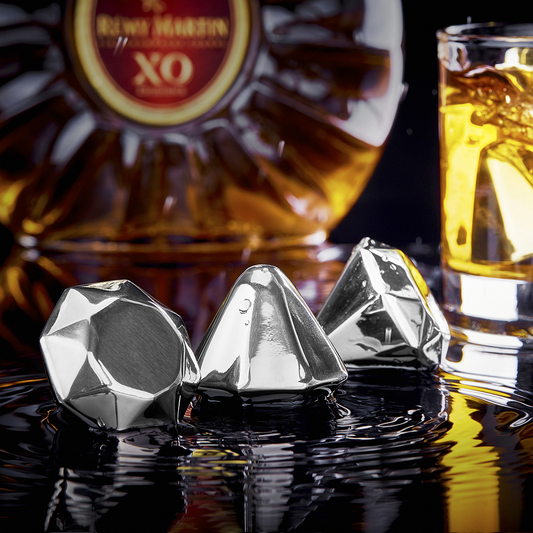 Edelstahl-Eiswürfel – Diamant (8 Stück)