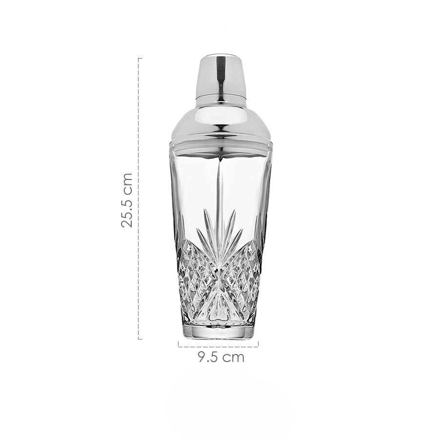 Gläserner Dreiteiliger Shaker mit Diamantrelief