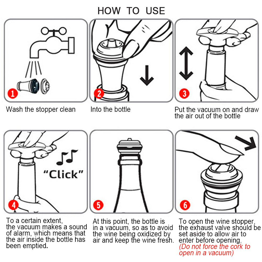 Vacuum Wine Plug Set (6 pieces)
