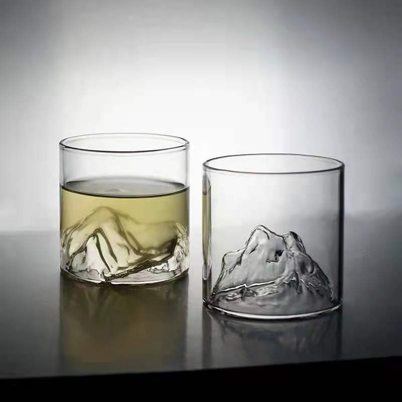 Whisky-Glas im japanischen Stil – Gebirgsprägung (2er-Set)