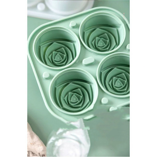 Silikoneisform – Grosse Rosen, (4 Stück)
