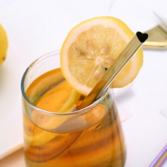 Heart-Shaped Metal Straws (21.5 cm)