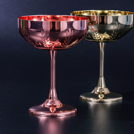 Edelstahl-Coupe-Glas(2er-Set)