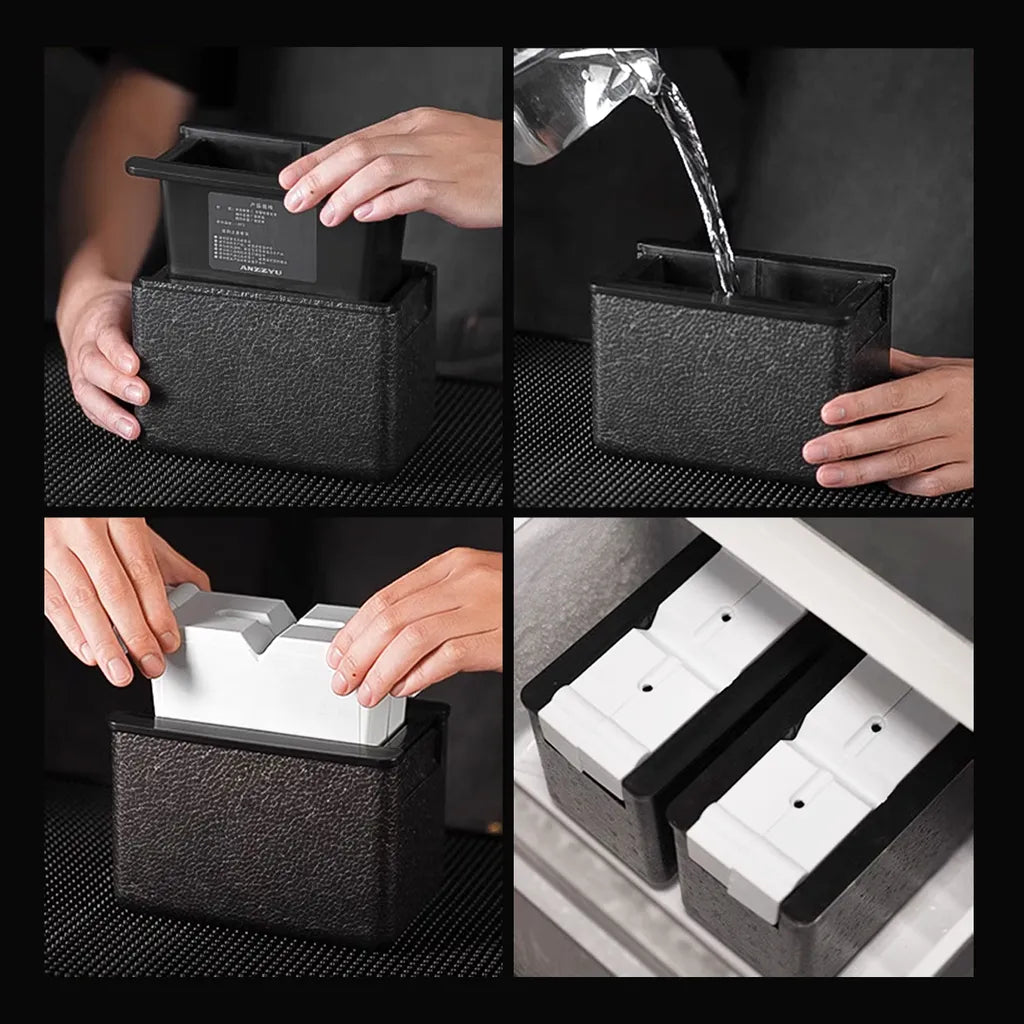 Clear Ice Container for Two Large Ice Cubes