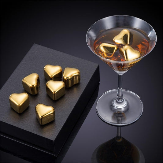 Edelstahl-Eiswürfel – Herz (8 Stück)