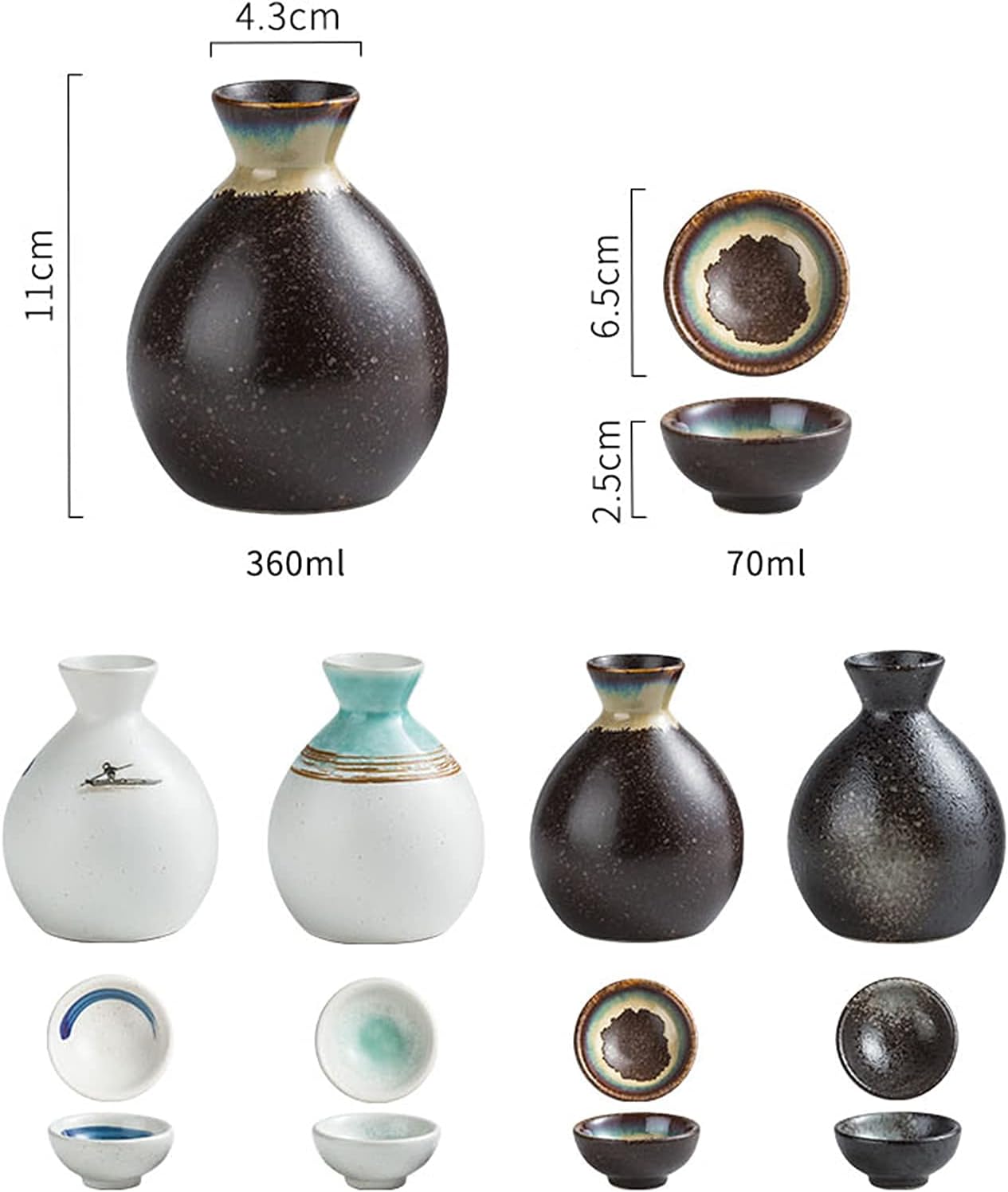 Sake-Set mit zwei Bechern