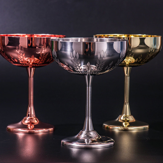 Edelstahl-Coupe-Glas(2er-Set)