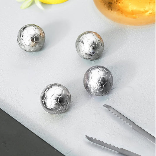 Edelstahl-Eiswürfel – Fussball (8 Stück)