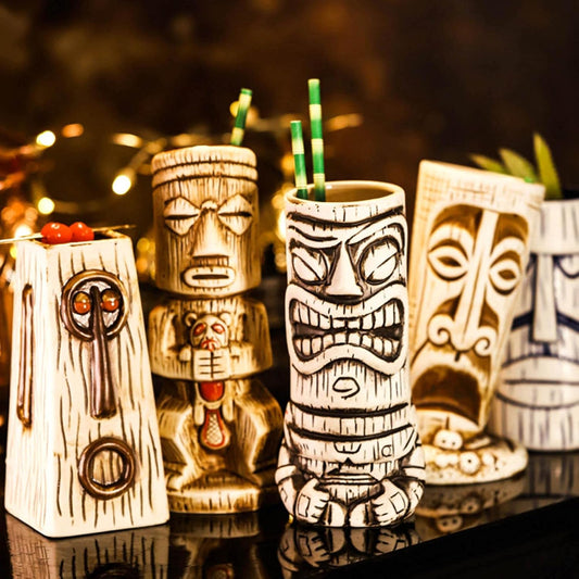 Tiki-Gläser Idolstatuen – Verschiedene Designs
