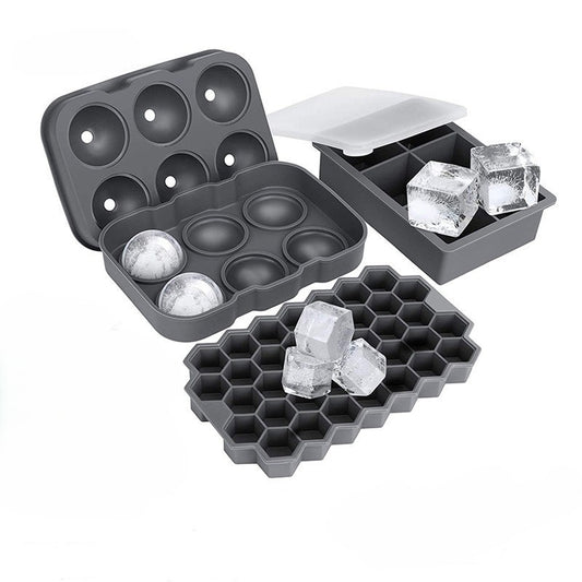 Silikoneisform-Set -  Kugeln, Würfel & Sechsecke