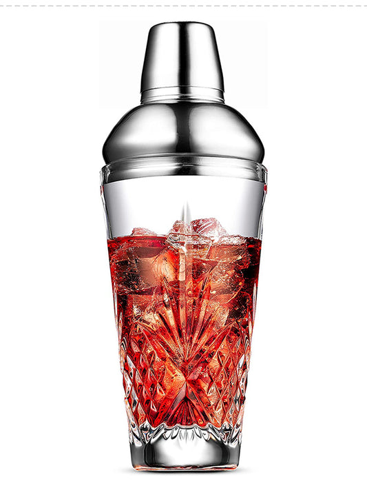 Gläserner Dreiteiliger Shaker mit Diamantrelief