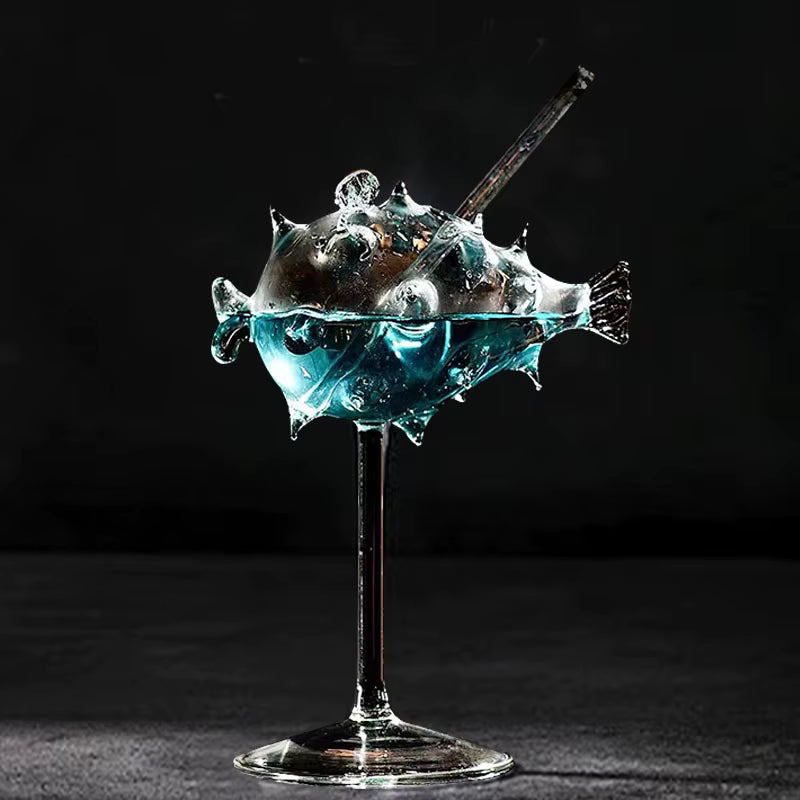 Pufferfisch-Stielglas (2er-Set)