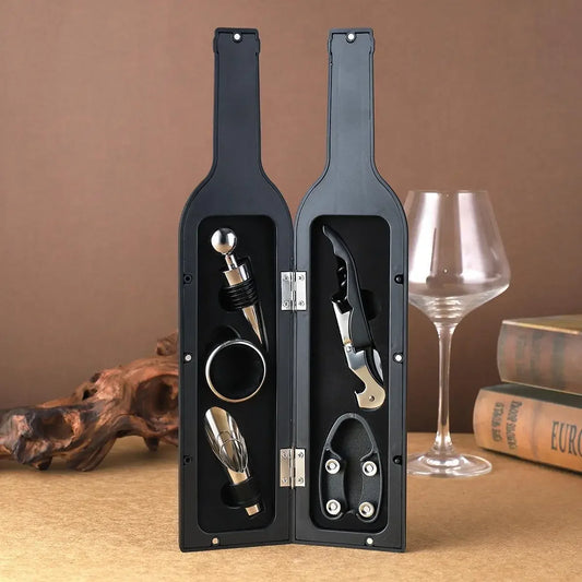 5-teiliges Weinöffner-Set in Flaschenform