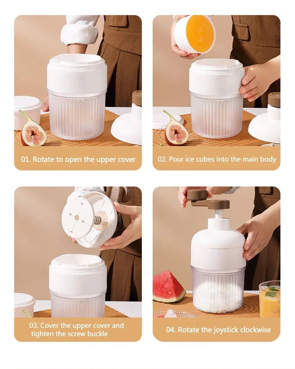 Manual Shaved Ice Machine incl. 2 Ice Containers