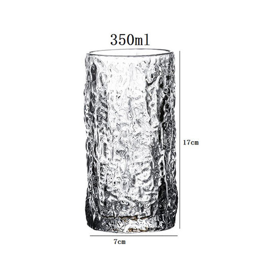 Highball-Glas im japanischen Stil – Baumrinden-Relief (2er-Set)